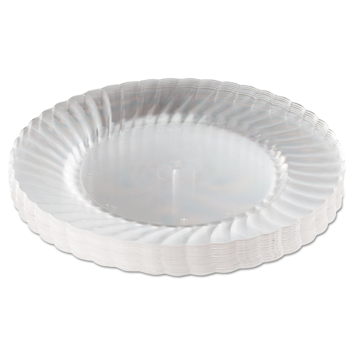 Classicware Plastic Plates, 9" dia, Clear, 12 Plates/Pack - 