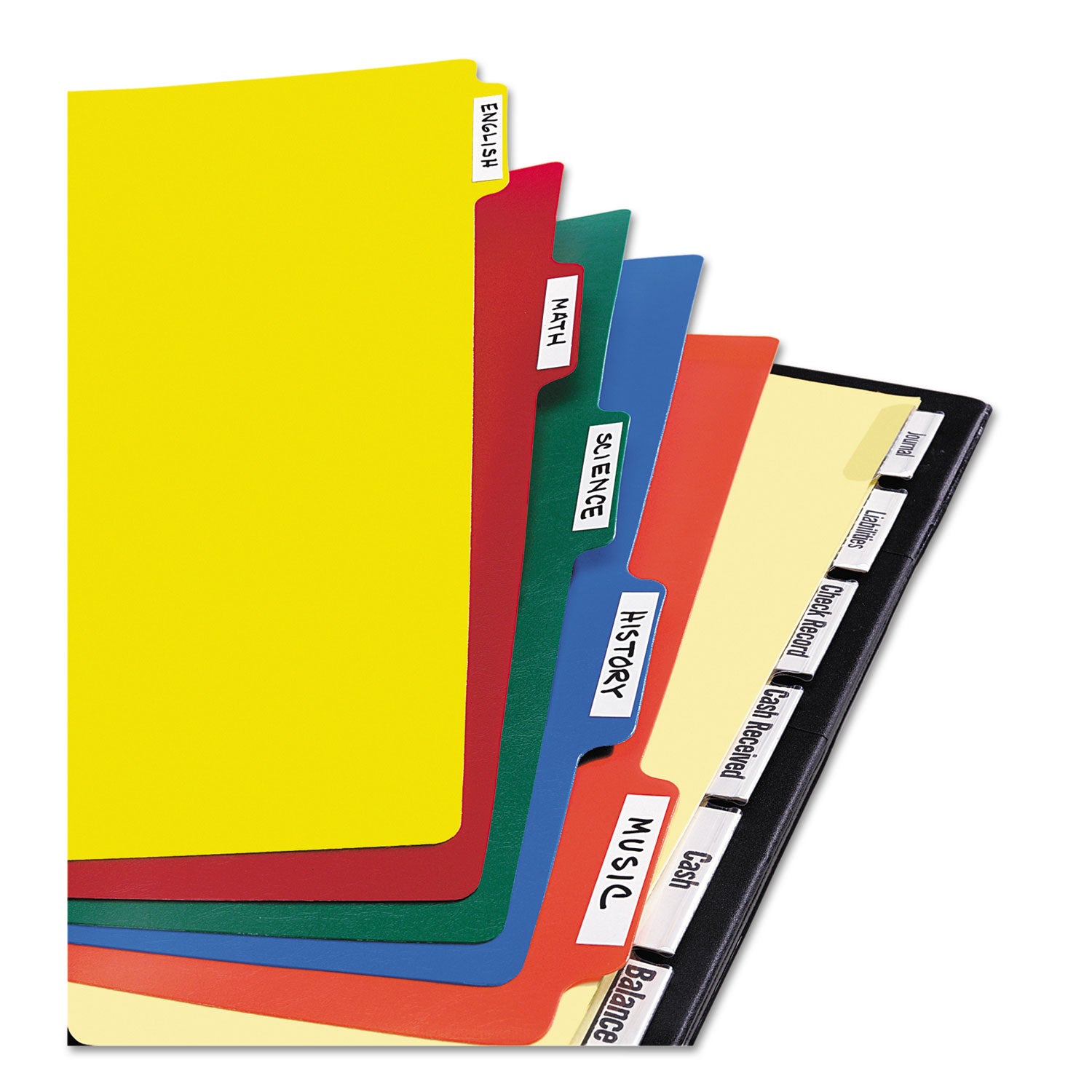 Heavy-Duty Plastic Dividers with Multicolor Tabs and White Labels , 8-Tab, 11 x 8.5, Assorted, 1 Set - 