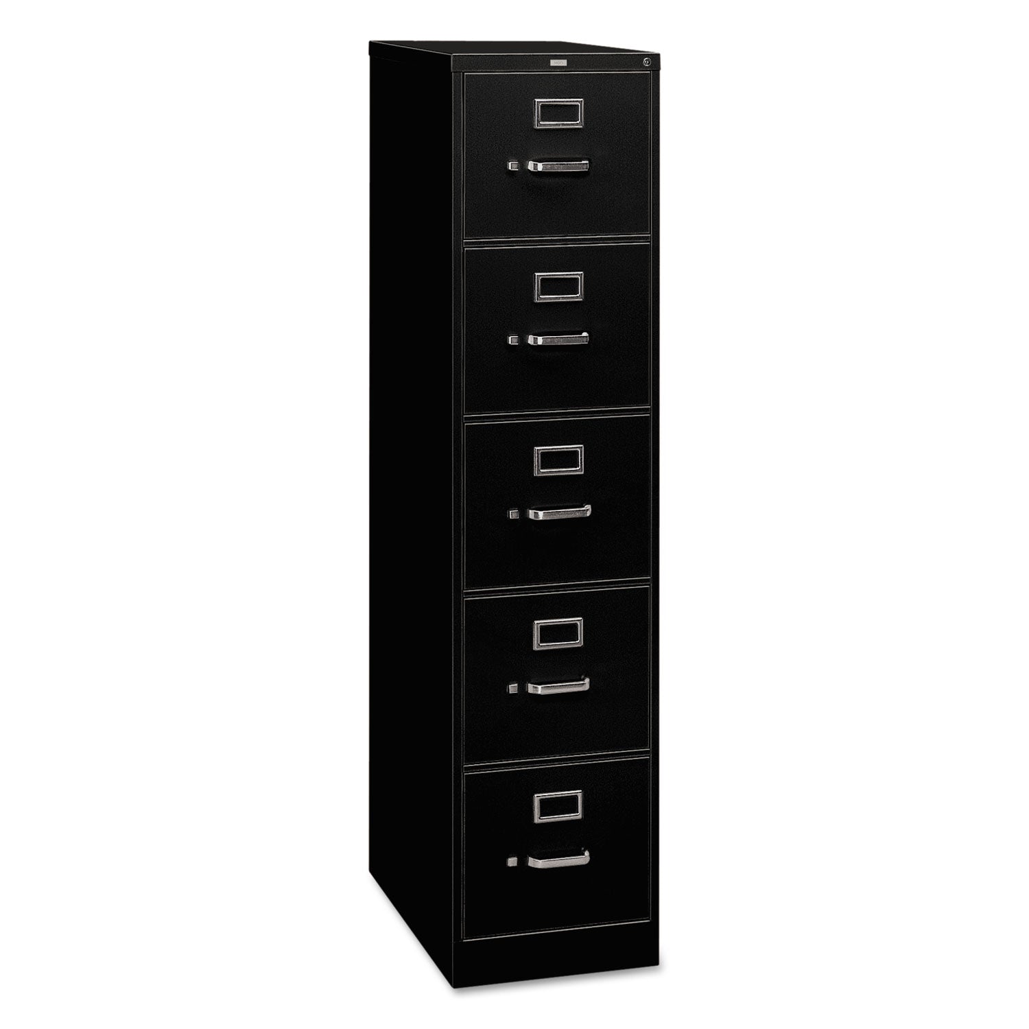 310 Series Vertical File, 5 Legal-Size File Drawers, Black, 18.25" x 26.5" x 60 - 