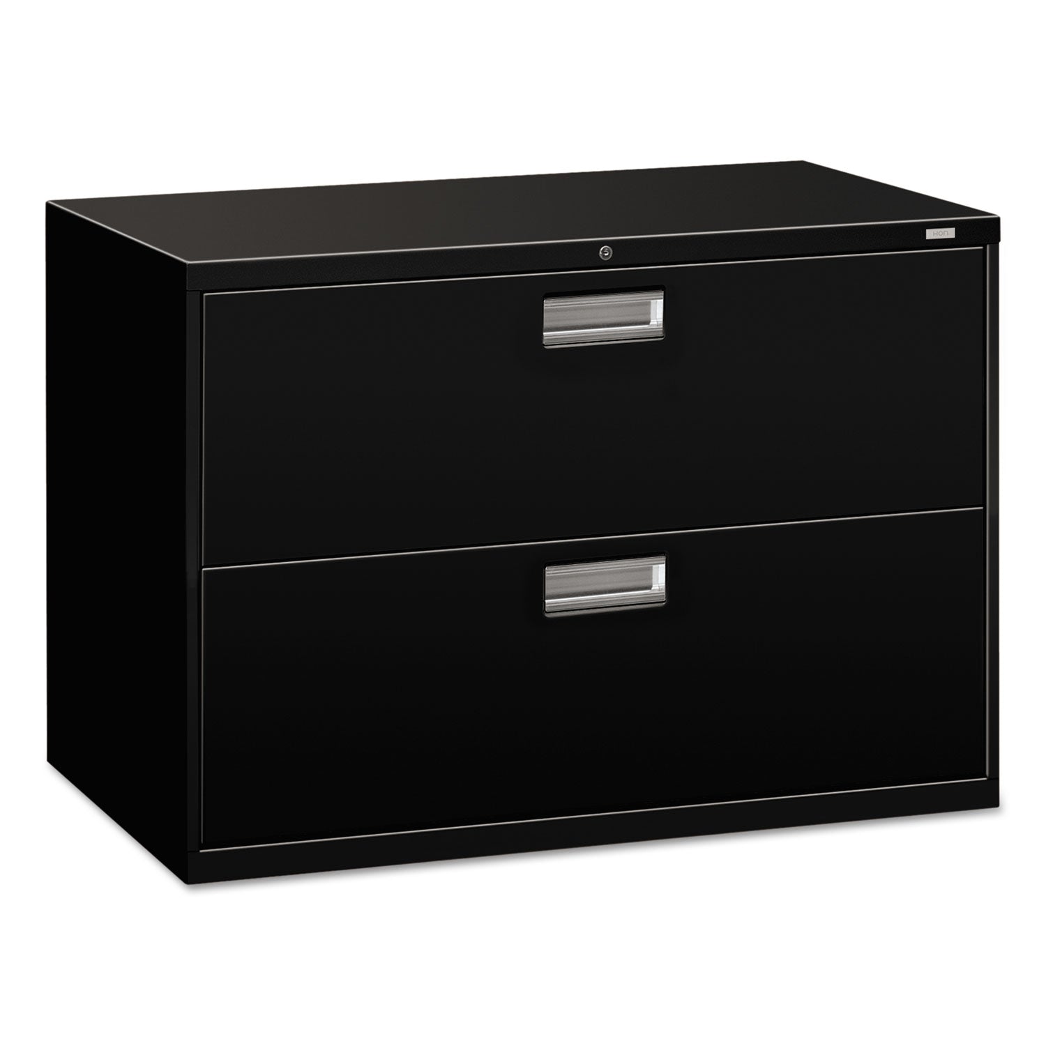 Brigade 600 Series Lateral File, 2 Legal/Letter-Size File Drawers, Black, 42" x 18" x 28 - 