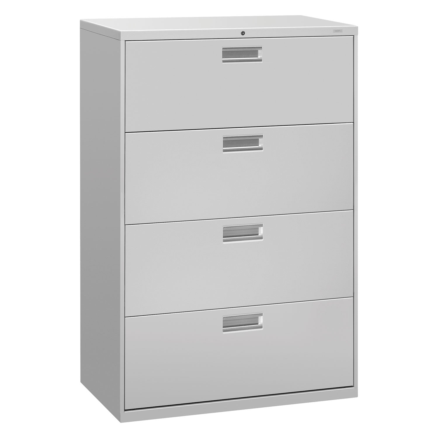 Brigade 600 Series Lateral File, 4 Legal/Letter-Size File Drawers, Light Gray, 36" x 18" x 52.5