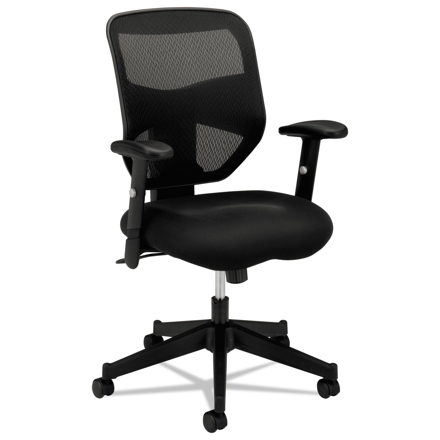 VL531 Mesh High-Back Task Chair with Adjustable Arms, Supports Up to 250 lb, 18" to 22" Seat Height, Black - 