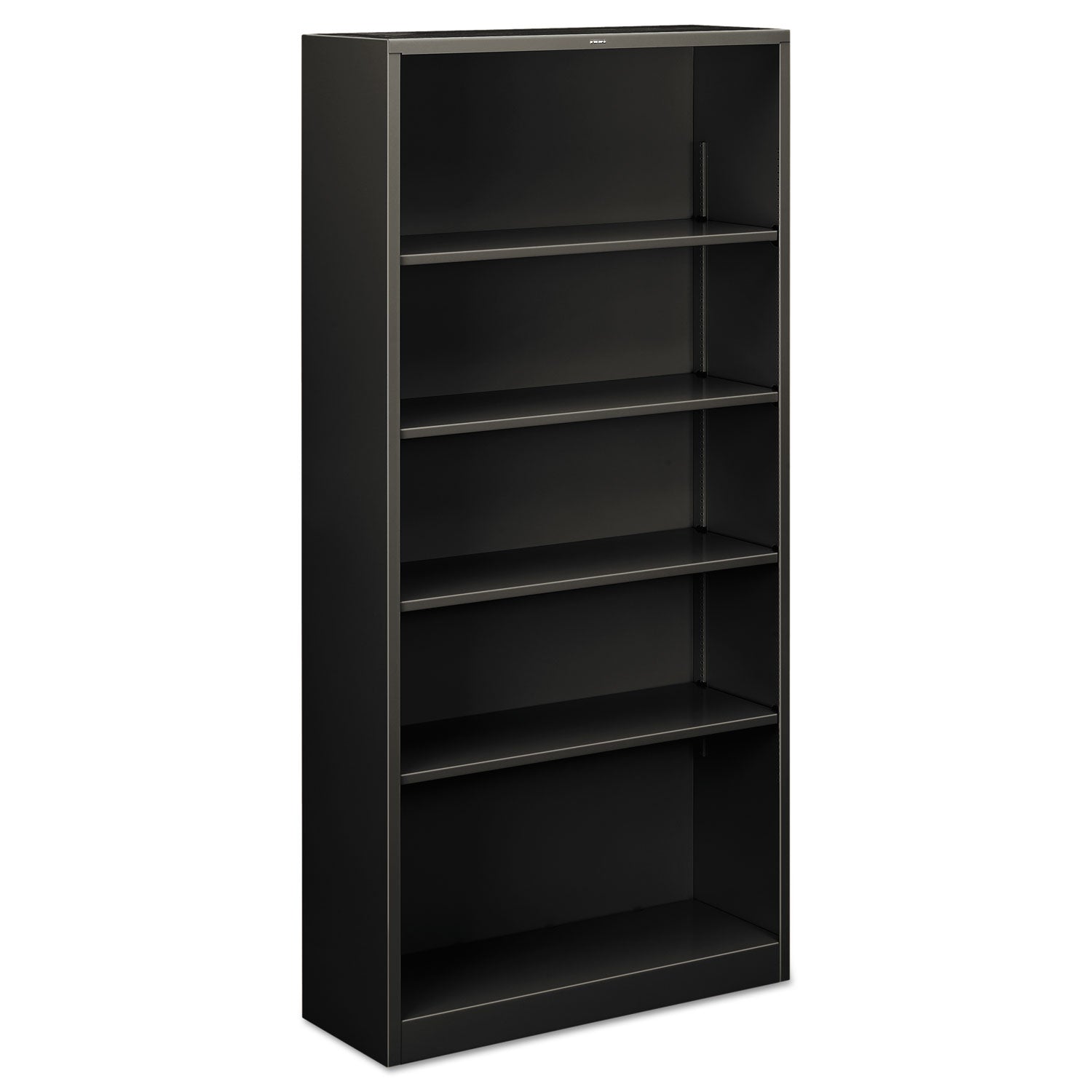 Metal Bookcase, Five-Shelf, 34.5w x 12.63d x 71h, Charcoal - 