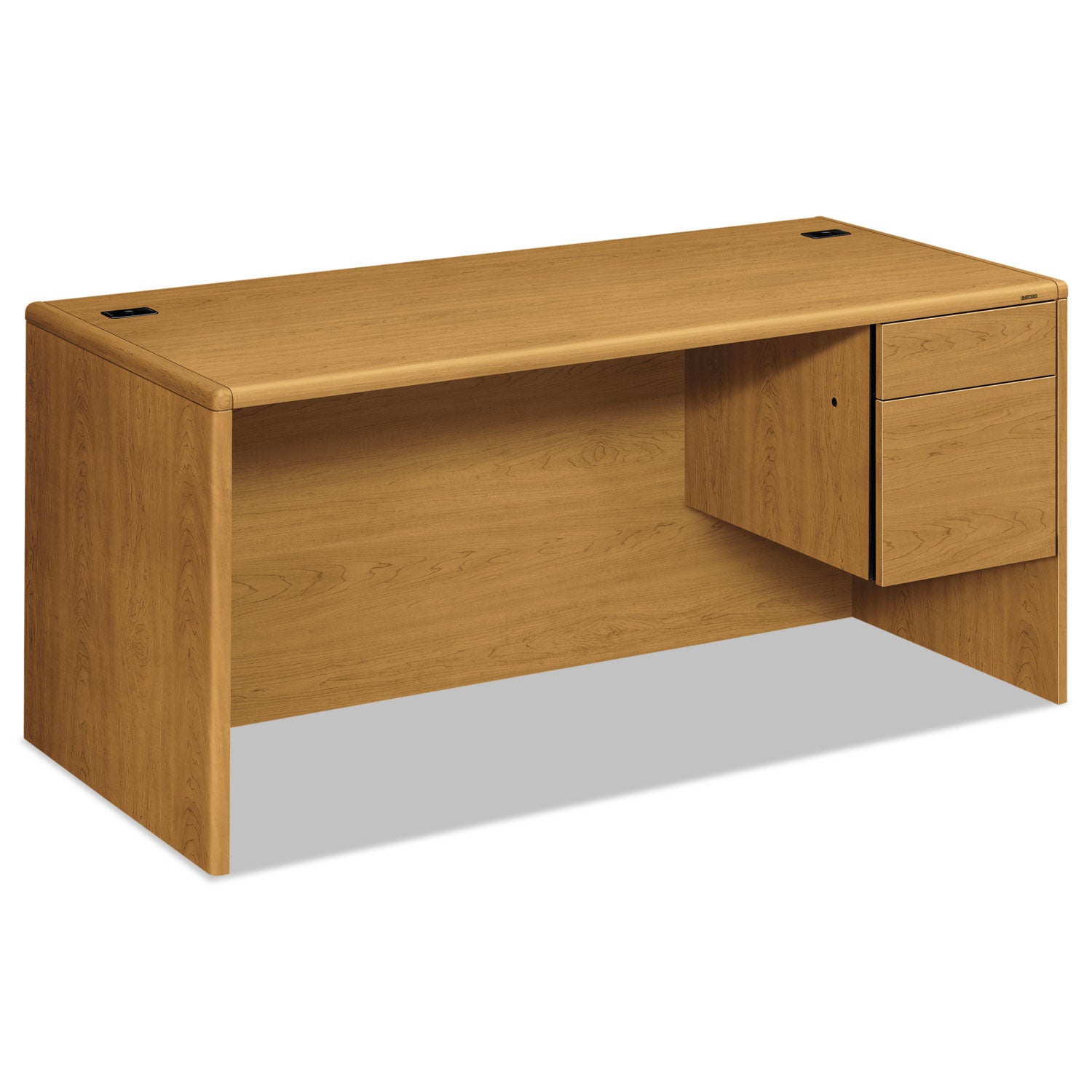 10700 Series "L" Workstation Desk with Three-Quarter Height Pedestal on Right, 66" x 30" x 29.5", Harvest - 
