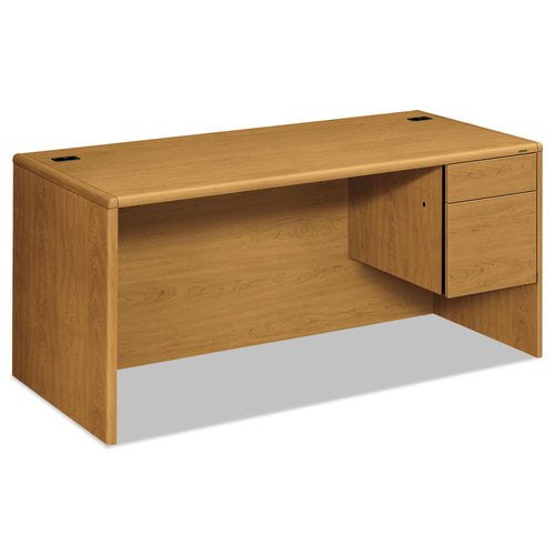10700 Series "L" Workstation Desk with Three-Quarter Height Pedestal on Right, 66" x 30" x 29.5", Harvest - 