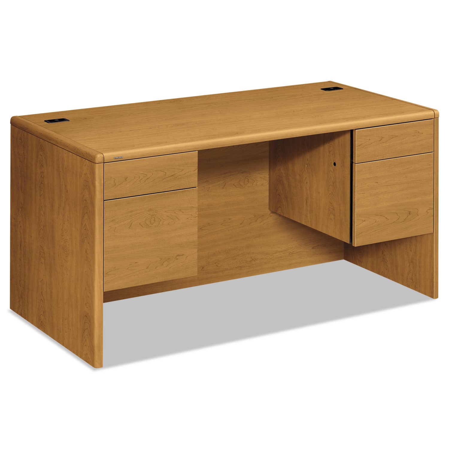 10700 Series Double Pedestal Desk with Three-Quarter Height Pedestals, 60" x 30" x 29.5", Harvest - 