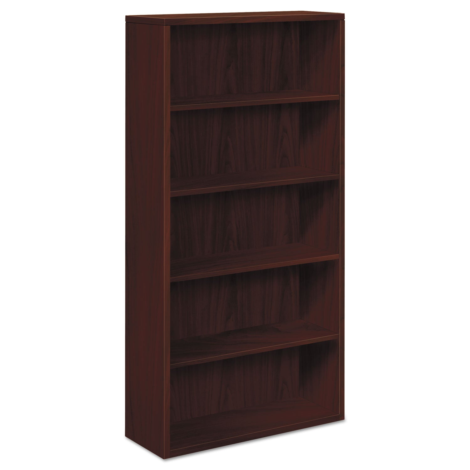 10500 Series Laminate Bookcase, Five-Shelf, 36w x 13.13d x 71h, Mahogany - 