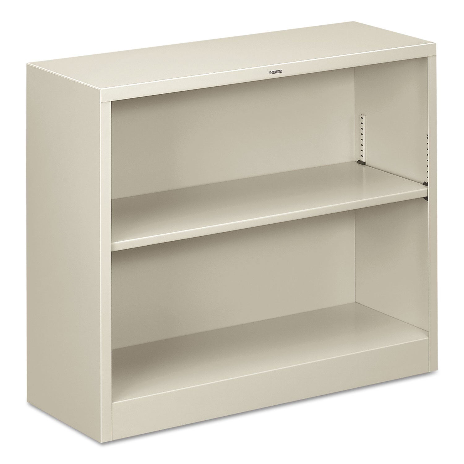 Metal Bookcase, Two-Shelf, 34.5w x 12.63d x 29h, Light Gray - 