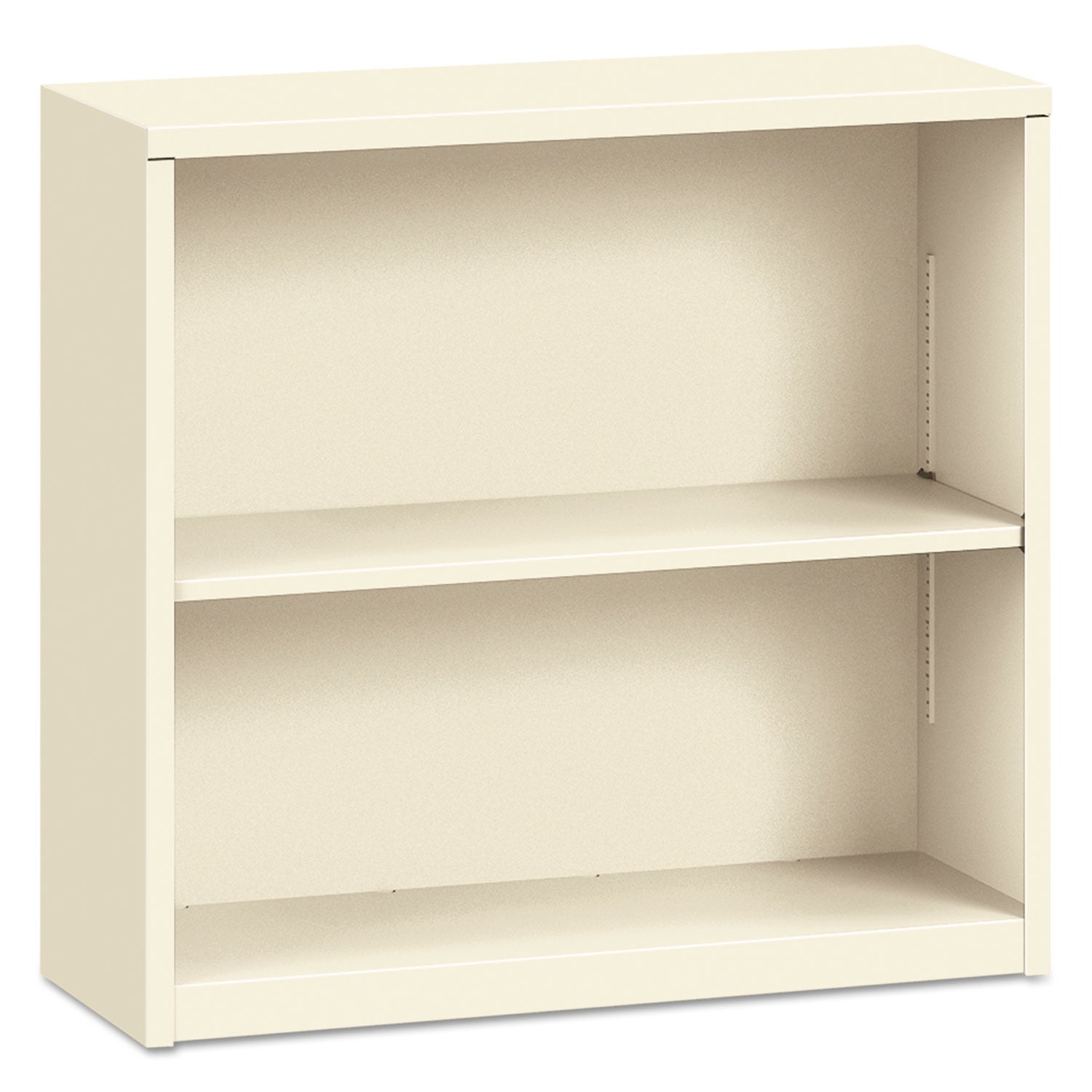 Metal Bookcase, Two-Shelf, 34.5w x 12.63d x 29h, Putty - 