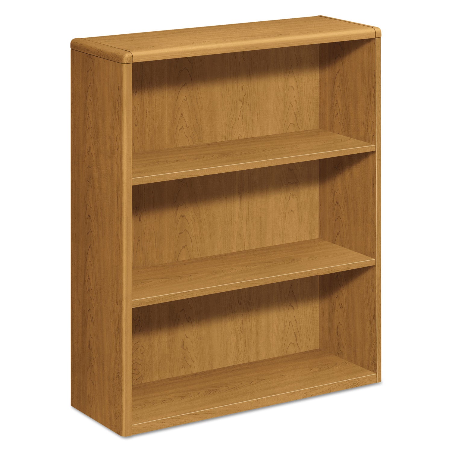 10700 Series Wood Bookcase, Three-Shelf, 36w x 13.13d x 43.38h, Harvest - 