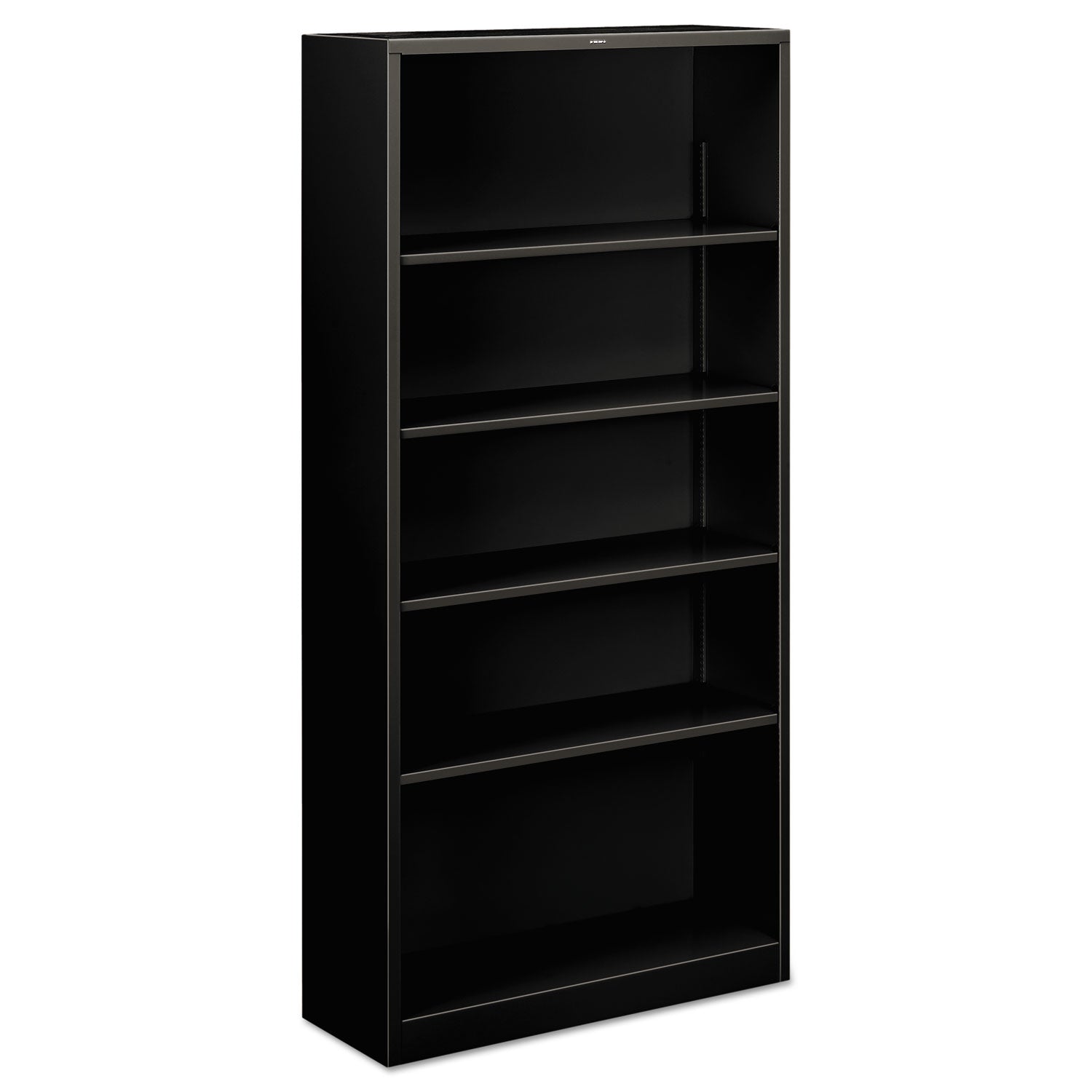 Metal Bookcase, Five-Shelf, 34.5w x 12.63w x 71h, Black - 