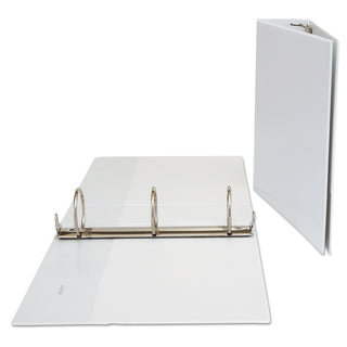 Deluxe Round Ring View Binder, 3 Rings, 3" Capacity, 11 x 8.5, White - 