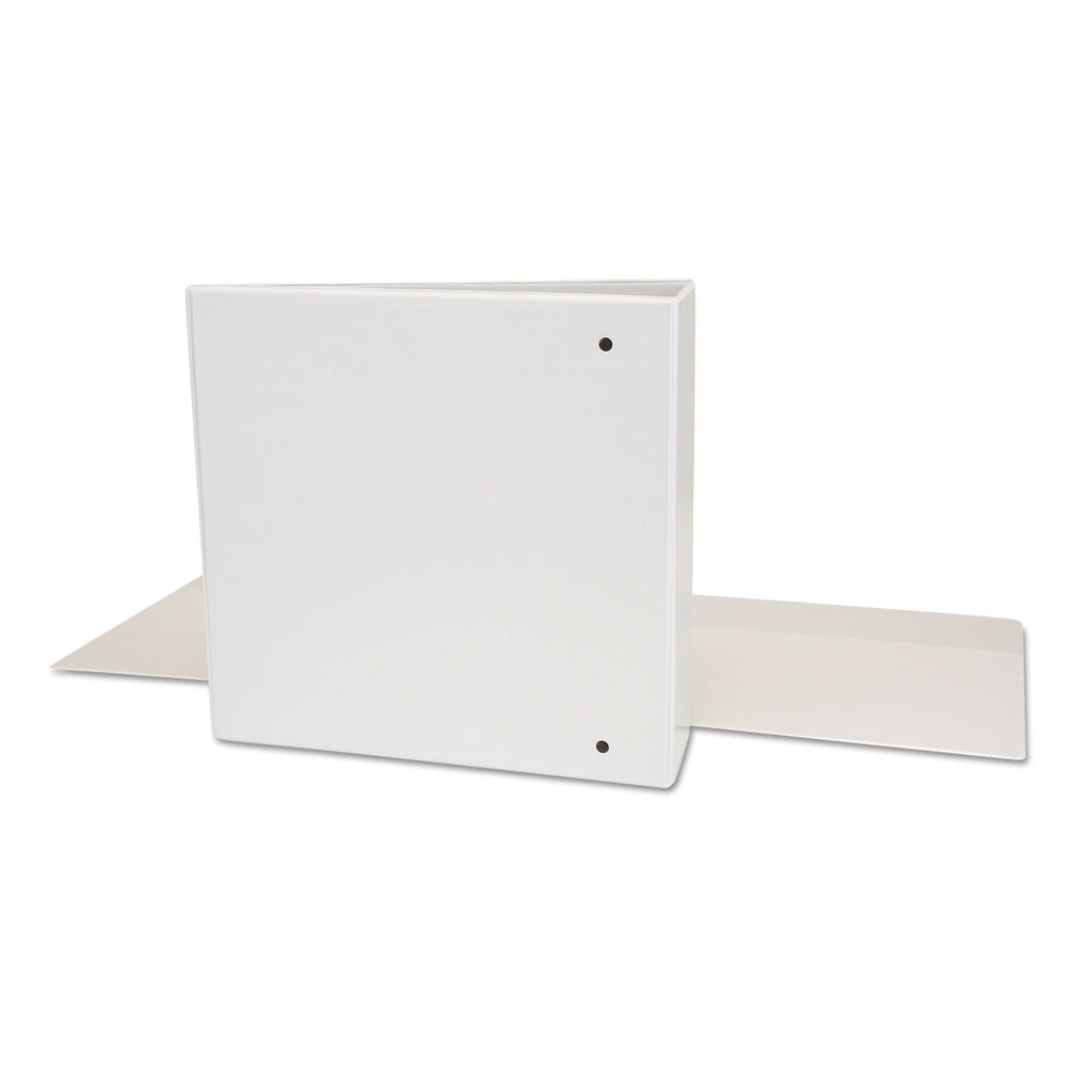 Deluxe Round Ring View Binder, 3 Rings, 3" Capacity, 11 x 8.5, White - 