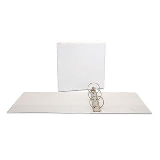 Deluxe Round Ring View Binder, 3 Rings, 3" Capacity, 11 x 8.5, White - 
