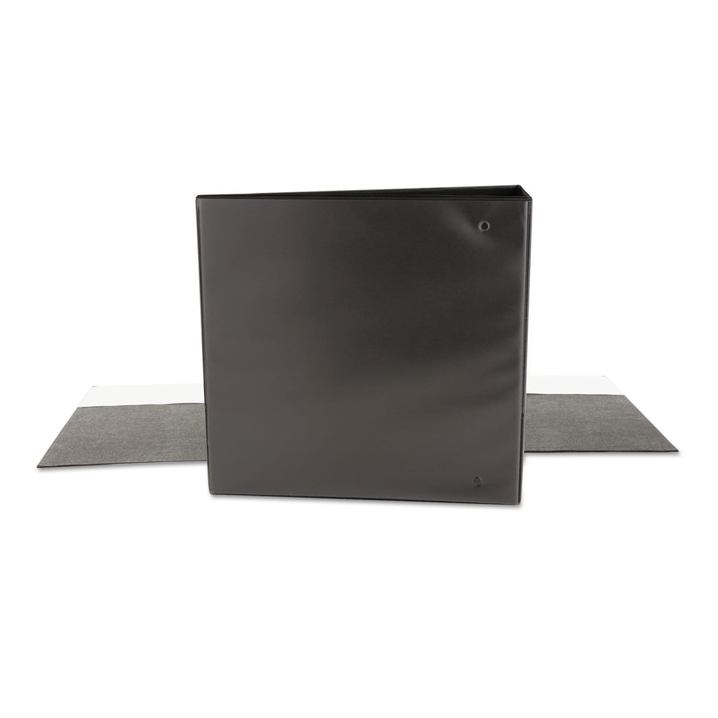 Economy Round Ring View Binder, 3 Rings, 3" Capacity, 11 x 8.5, Black