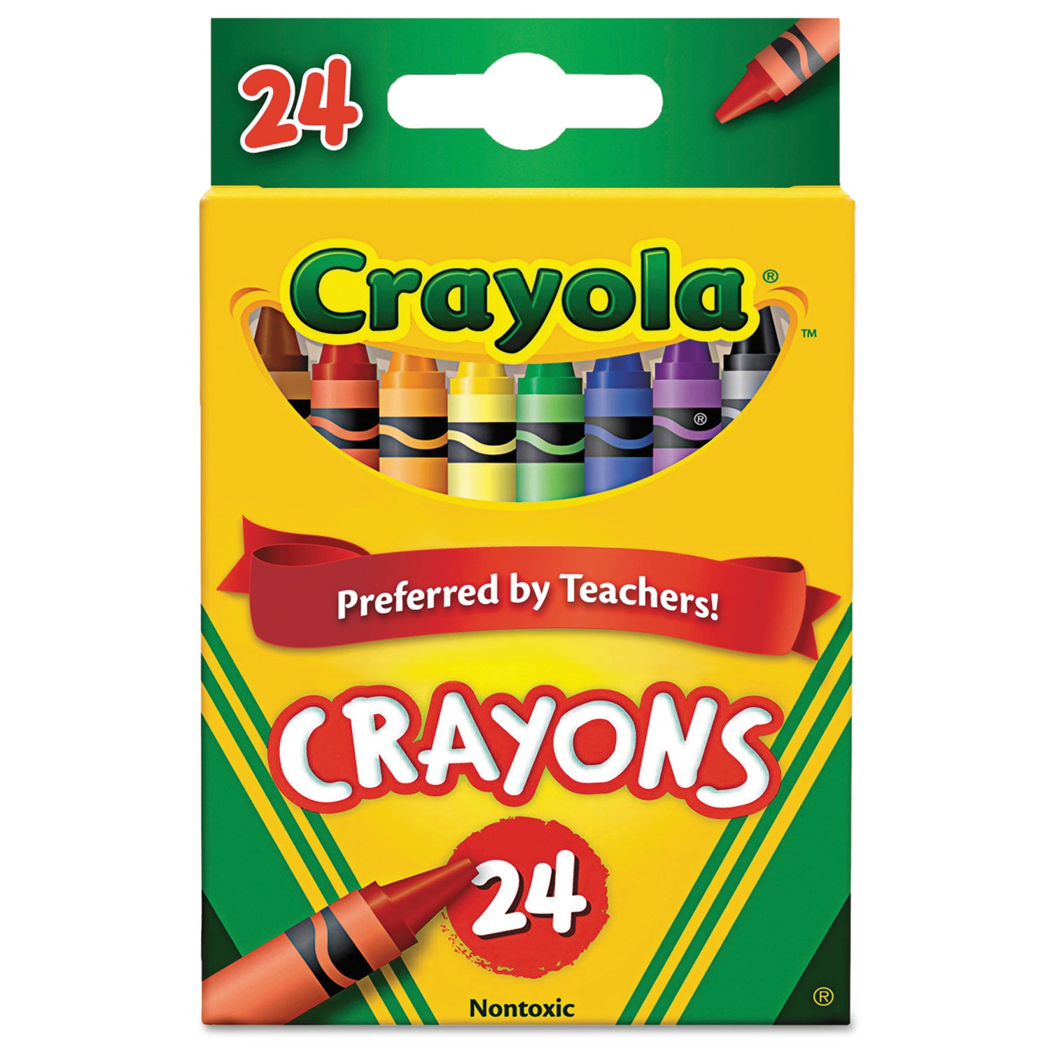 Classic Color Crayons, Peggable Retail Pack, 24 Colors/Pack - 