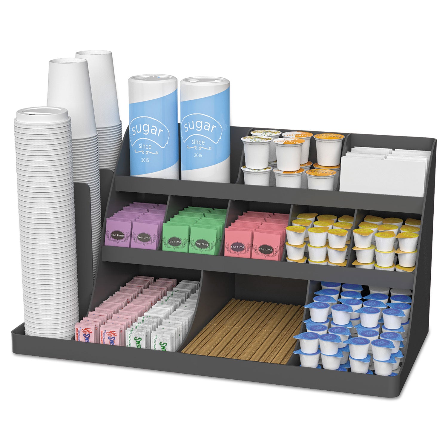 extra-large-coffee-condiment-and-accessory-organizer-14-compartment-24-x-118-x-125-black_emscomorg02blk - 1