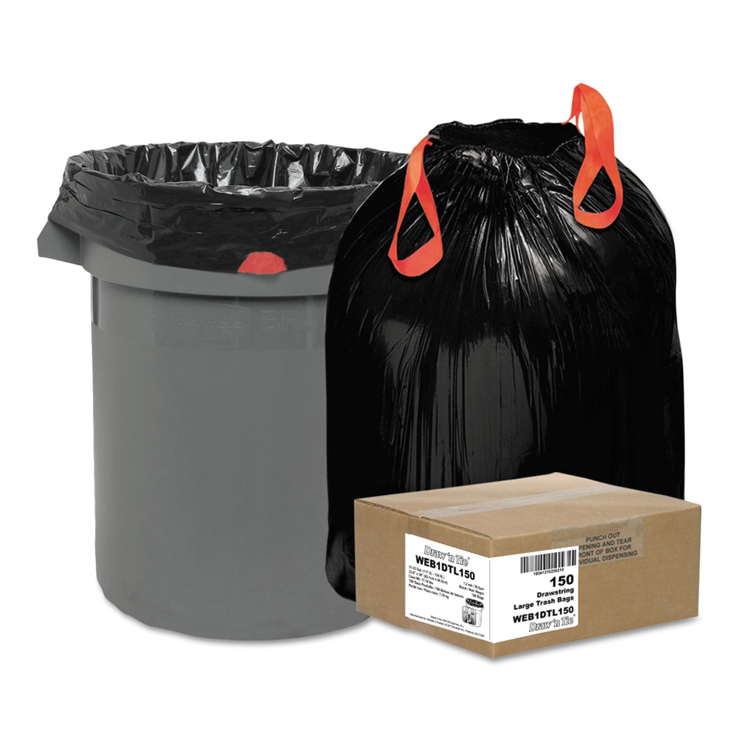 heavy-duty-trash-bags-33-gal-12-mil-335-x-38-black-25-bags-roll-6-rolls-box_wbi1dtl150 - 1