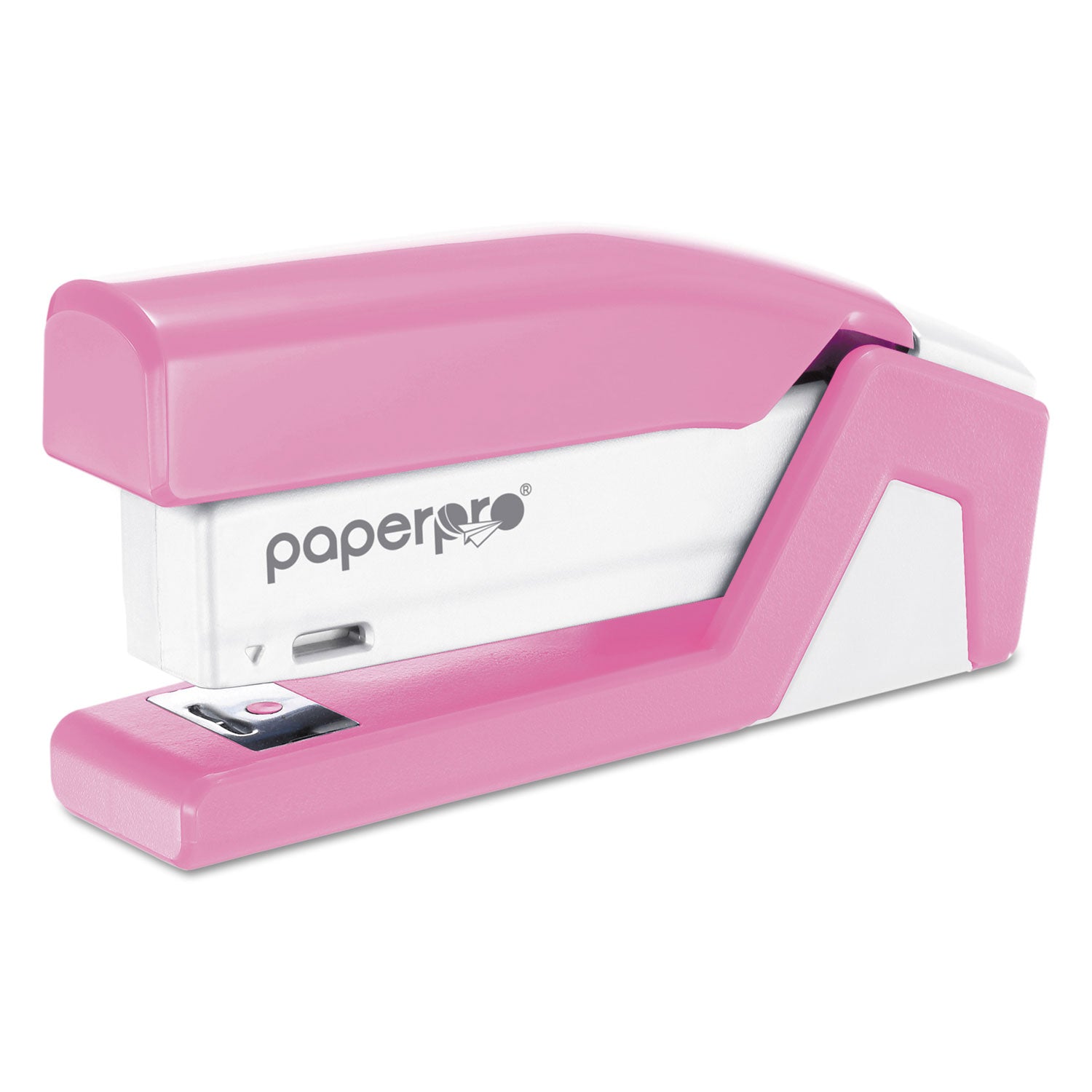 InCourage Spring-Powered Compact Stapler with Antimicrobial Protection, 20-Sheet Capacity, Pink/Gray - 