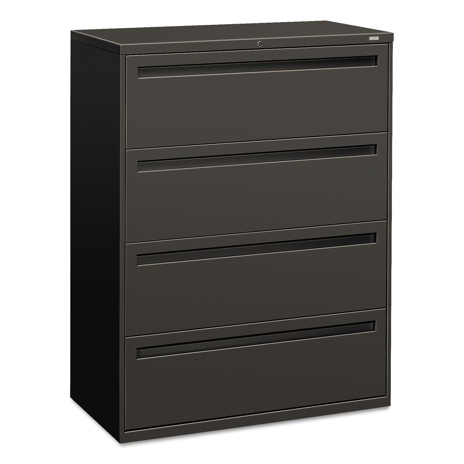 Brigade 700 Series Lateral File, 4 Legal/Letter-Size File Drawers, Charcoal, 42" x 18" x 52.5 - 