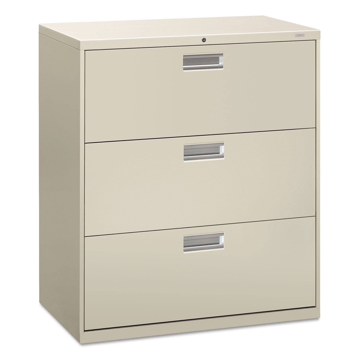 Brigade 600 Series Lateral File, 3 Legal/Letter-Size File Drawers, Light Gray, 36" x 18" x 39.13 - 