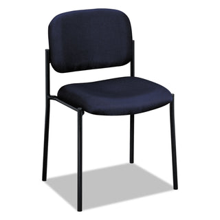 VL606 Stacking Guest Chair without Arms, Fabric Upholstery, 21.25" x 21" x 32.75", Navy Seat, Navy Back, Black Base - 