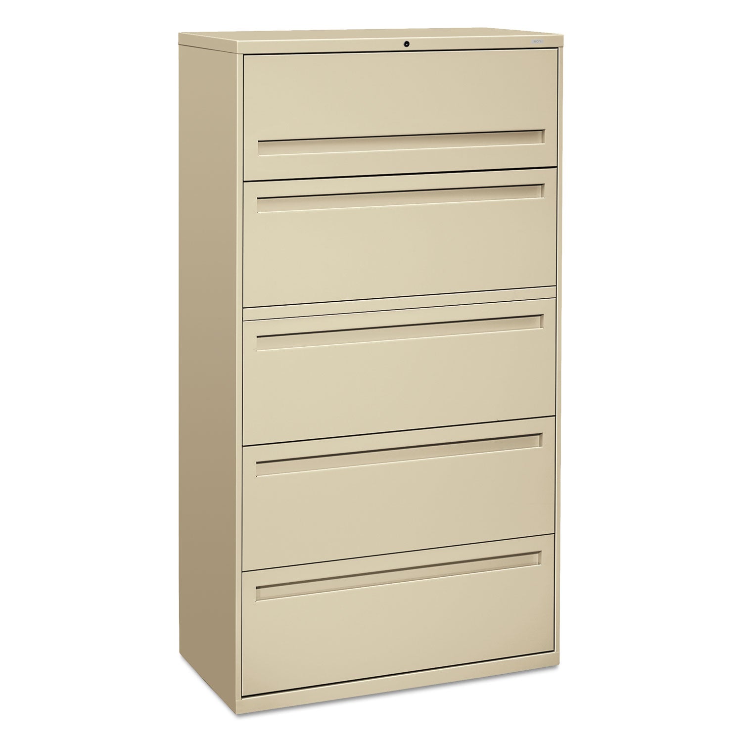 Brigade 700 Series Lateral File, 4 Legal/Letter-Size File Drawers, 1 File Shelf, 1 Post Shelf, Putty, 36" x 18" x 64.25