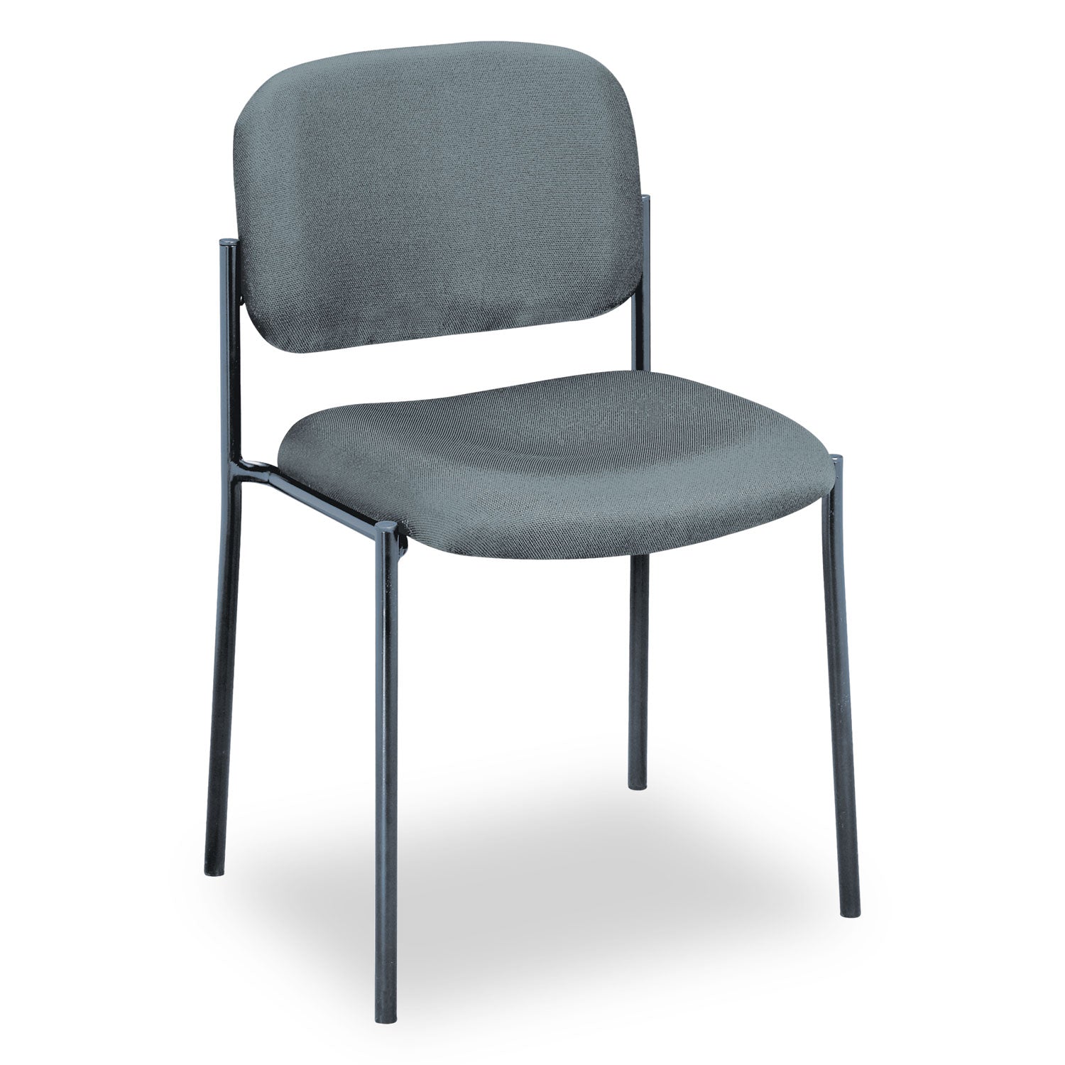 VL606 Stacking Guest Chair without Arms, Fabric Upholstery, 21.25" x 21" x 32.75", Charcoal Seat, Charcoal Back, Black Base - 