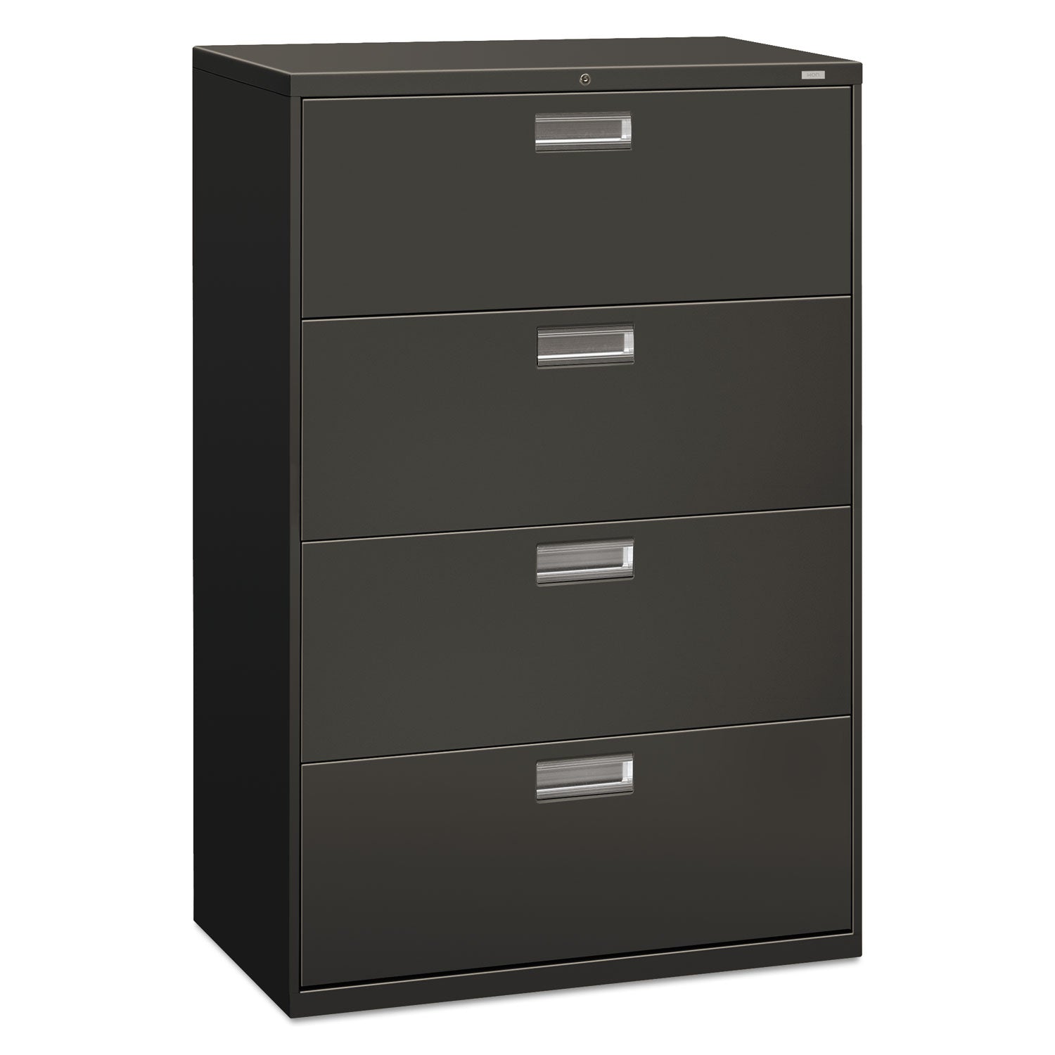 Brigade 600 Series Lateral File, 4 Legal/Letter-Size File Drawers, Charcoal, 36" x 18" x 52.5 - 