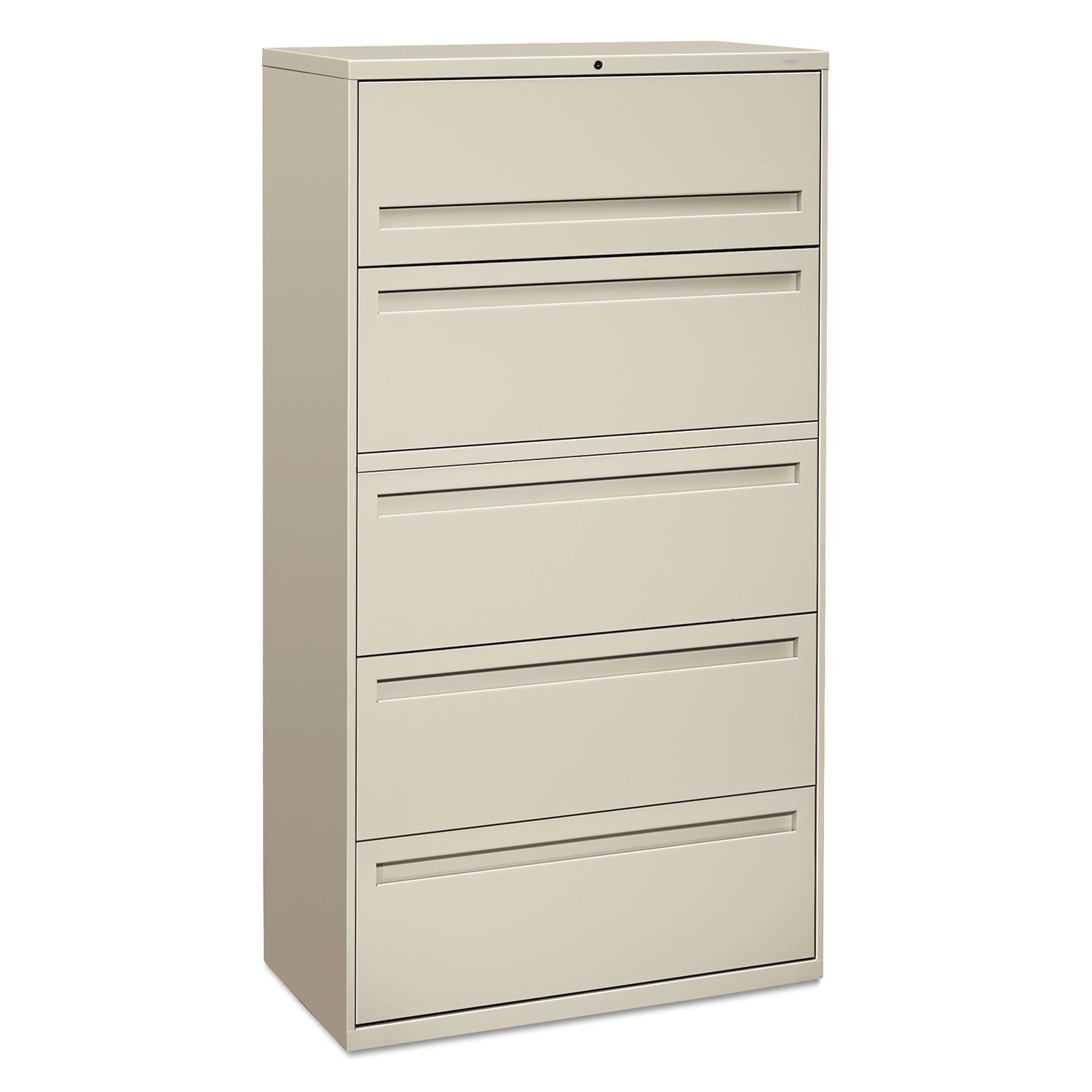 Brigade 700 Series Lateral File, 4 Legal/Letter-Size File Drawers, 1 File Shelf, 1 Post Shelf, Light Gray, 36" x 18" x 64.25