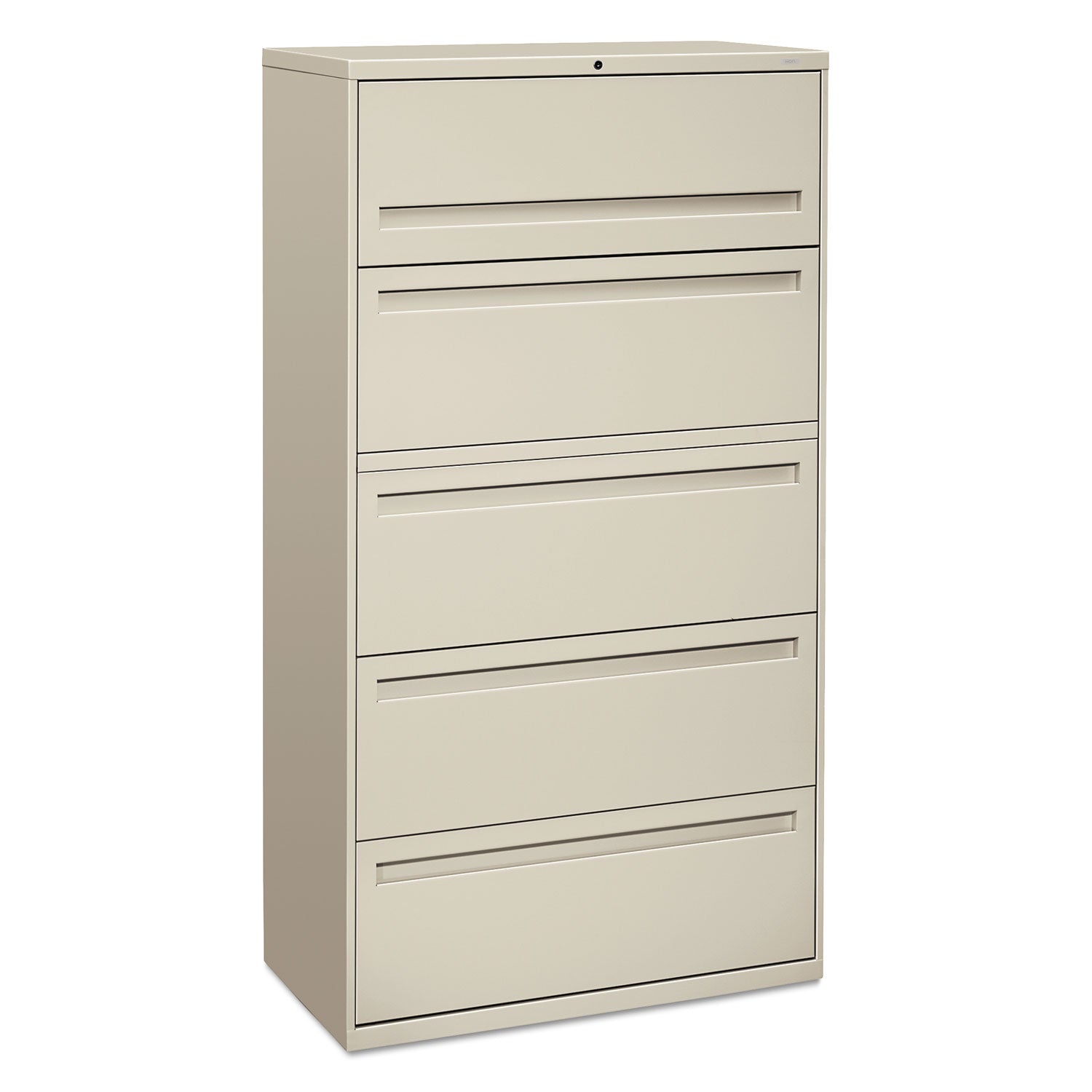 Brigade 700 Series Lateral File, 4 Legal/Letter-Size File Drawers, 1 File Shelf, 1 Post Shelf, Light Gray, 36" x 18" x 64.25 - 