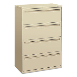 Brigade 700 Series Lateral File, 4 Legal/Letter-Size File Drawers, Putty, 36" x 18" x 52.5