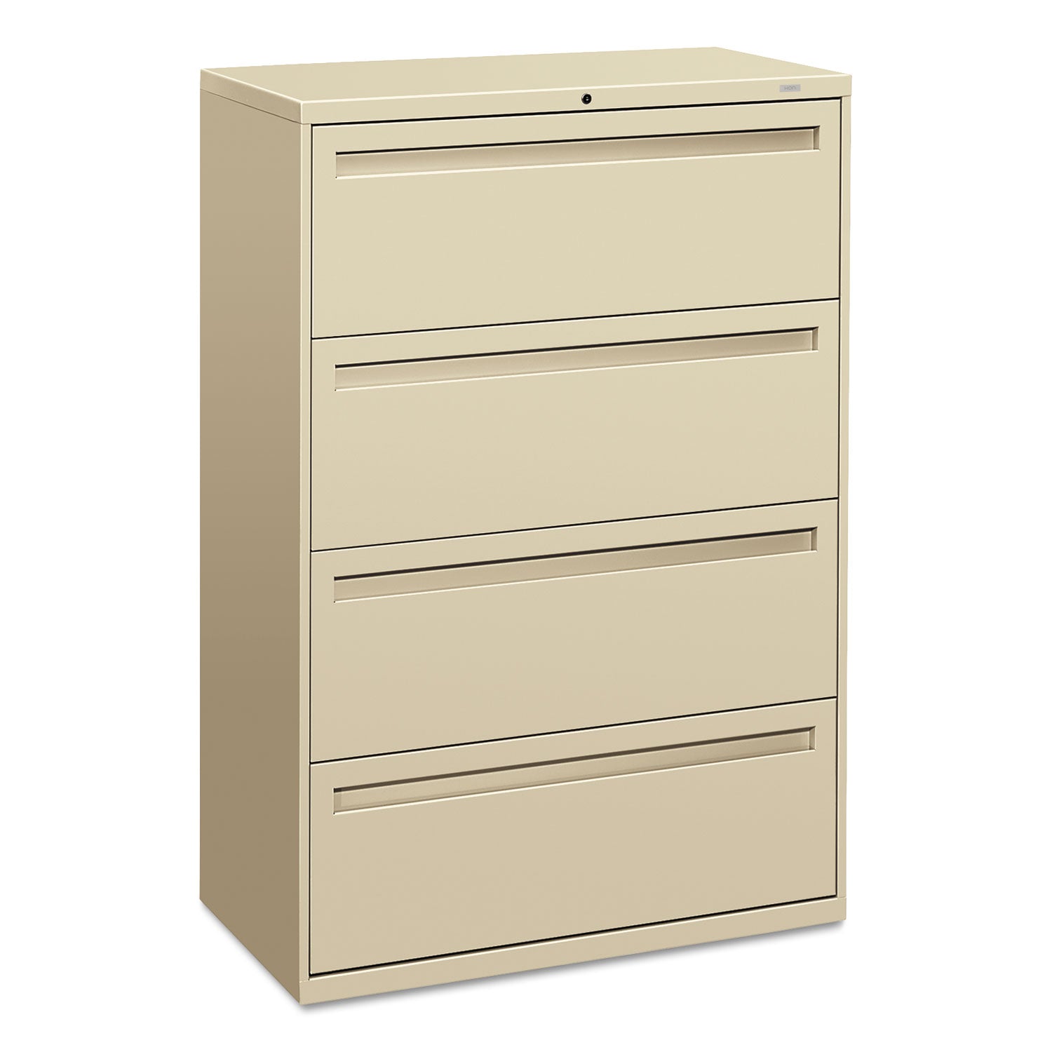 Brigade 700 Series Lateral File, 4 Legal/Letter-Size File Drawers, Putty, 36" x 18" x 52.5