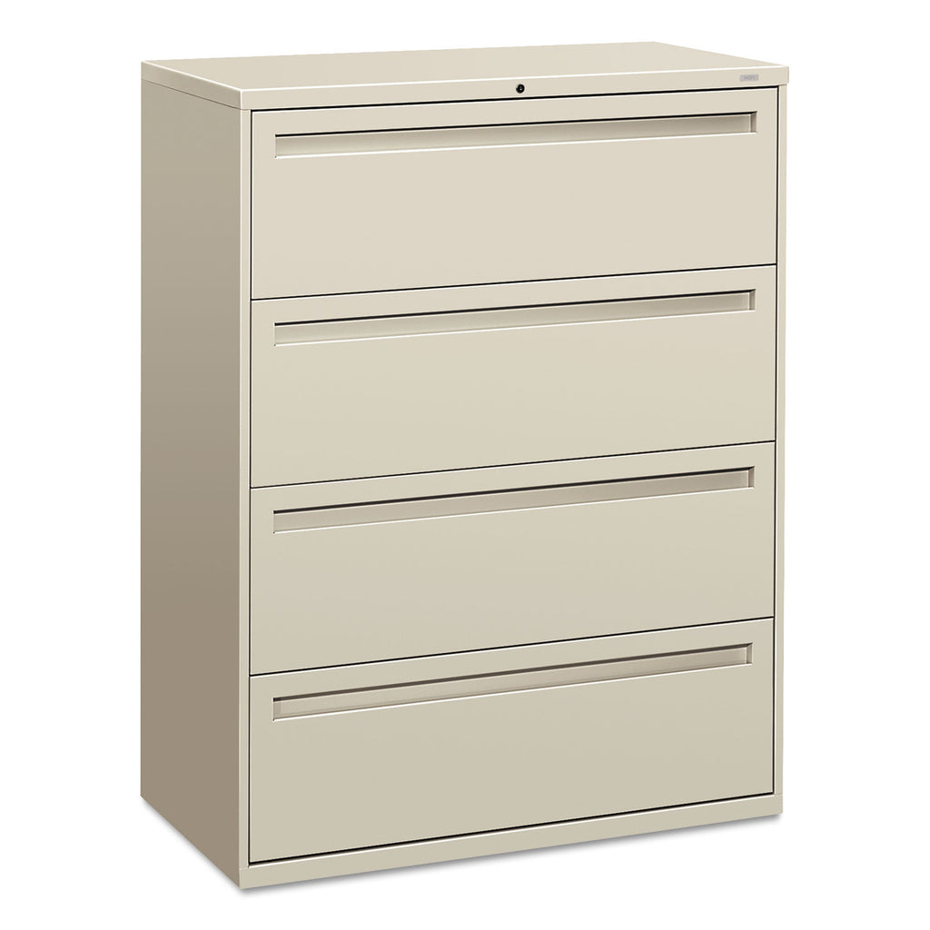 Brigade 700 Series Lateral File, 4 Legal/Letter-Size File Drawers, Light Gray, 42" x 18" x 52.5