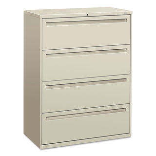 Brigade 700 Series Lateral File, 4 Legal/Letter-Size File Drawers, Light Gray, 42" x 18" x 52.5