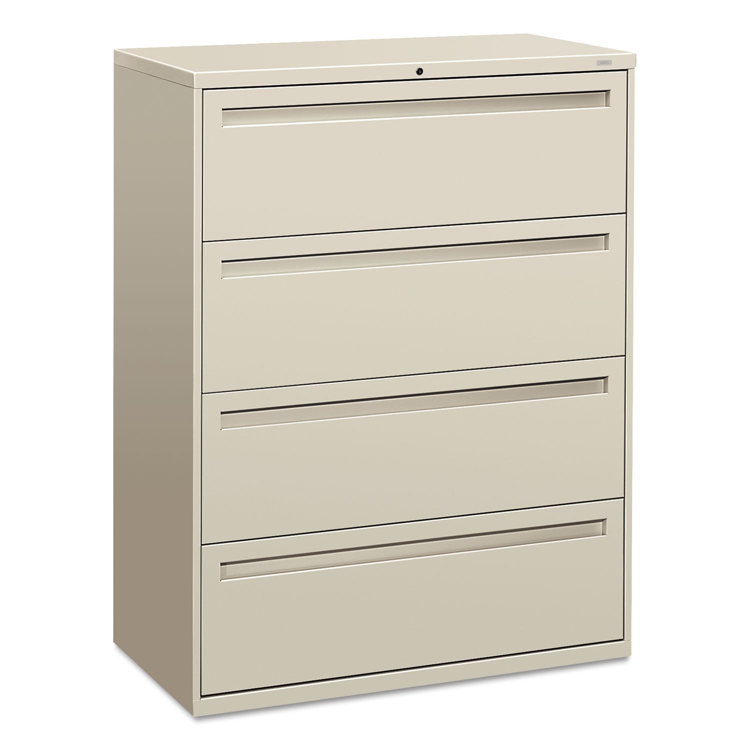 Brigade 700 Series Lateral File, 4 Legal/Letter-Size File Drawers, Light Gray, 42" x 18" x 52.5 - 