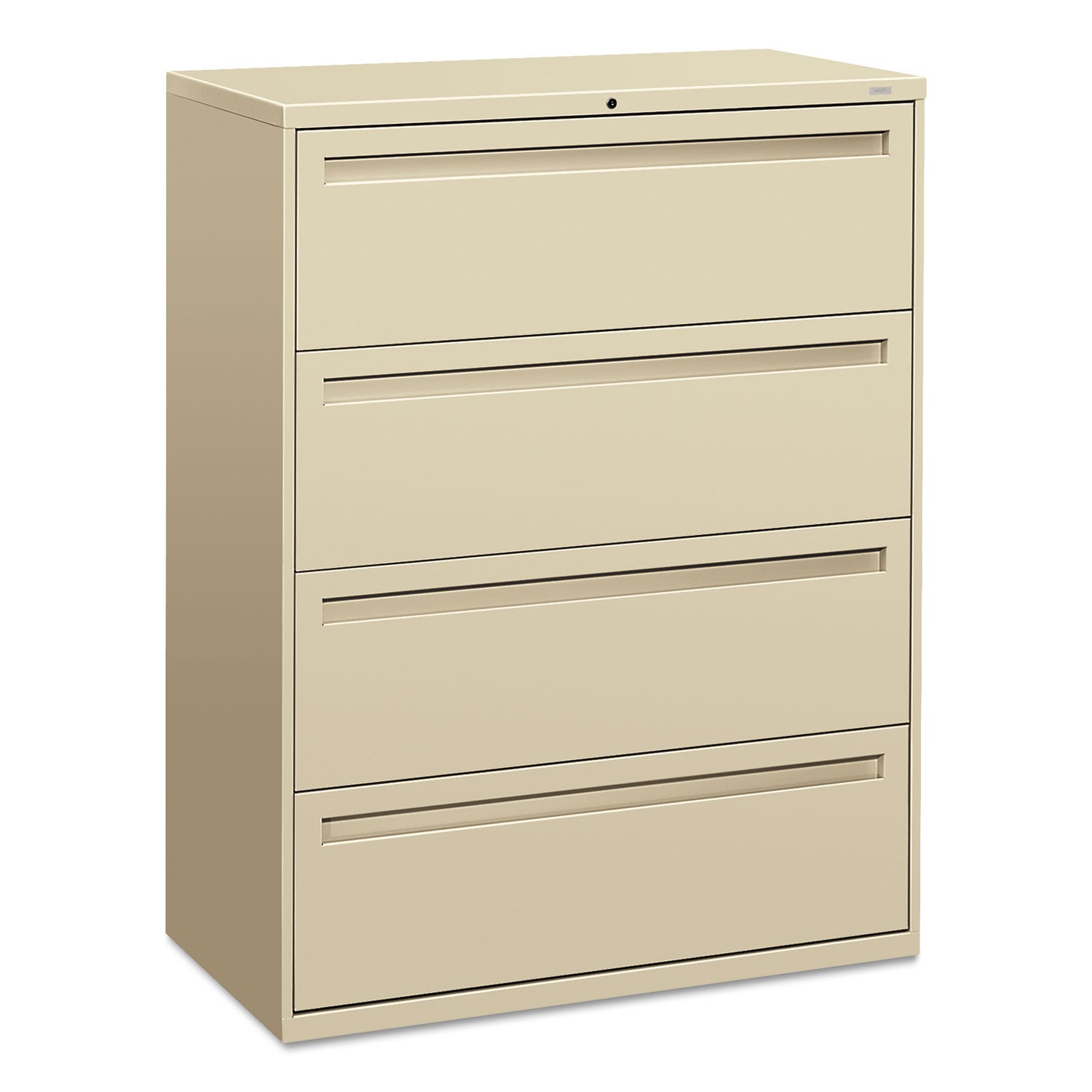 Brigade 700 Series Lateral File, 4 Legal/Letter-Size File Drawers, Putty, 42" x 18" x 52.5 - 