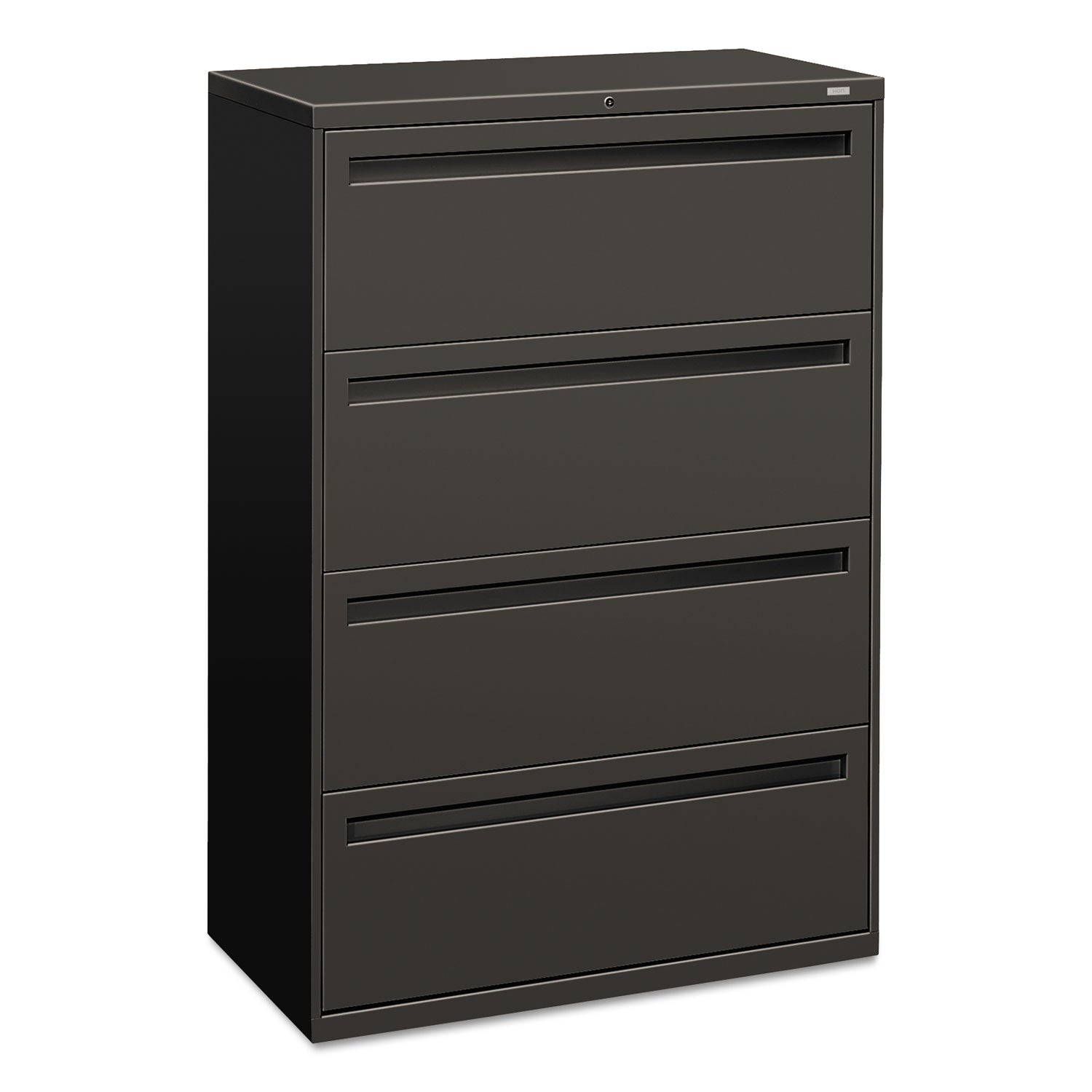 Brigade 700 Series Lateral File, 4 Legal/Letter-Size File Drawers, Charcoal, 36" x 18" x 52.5 - 