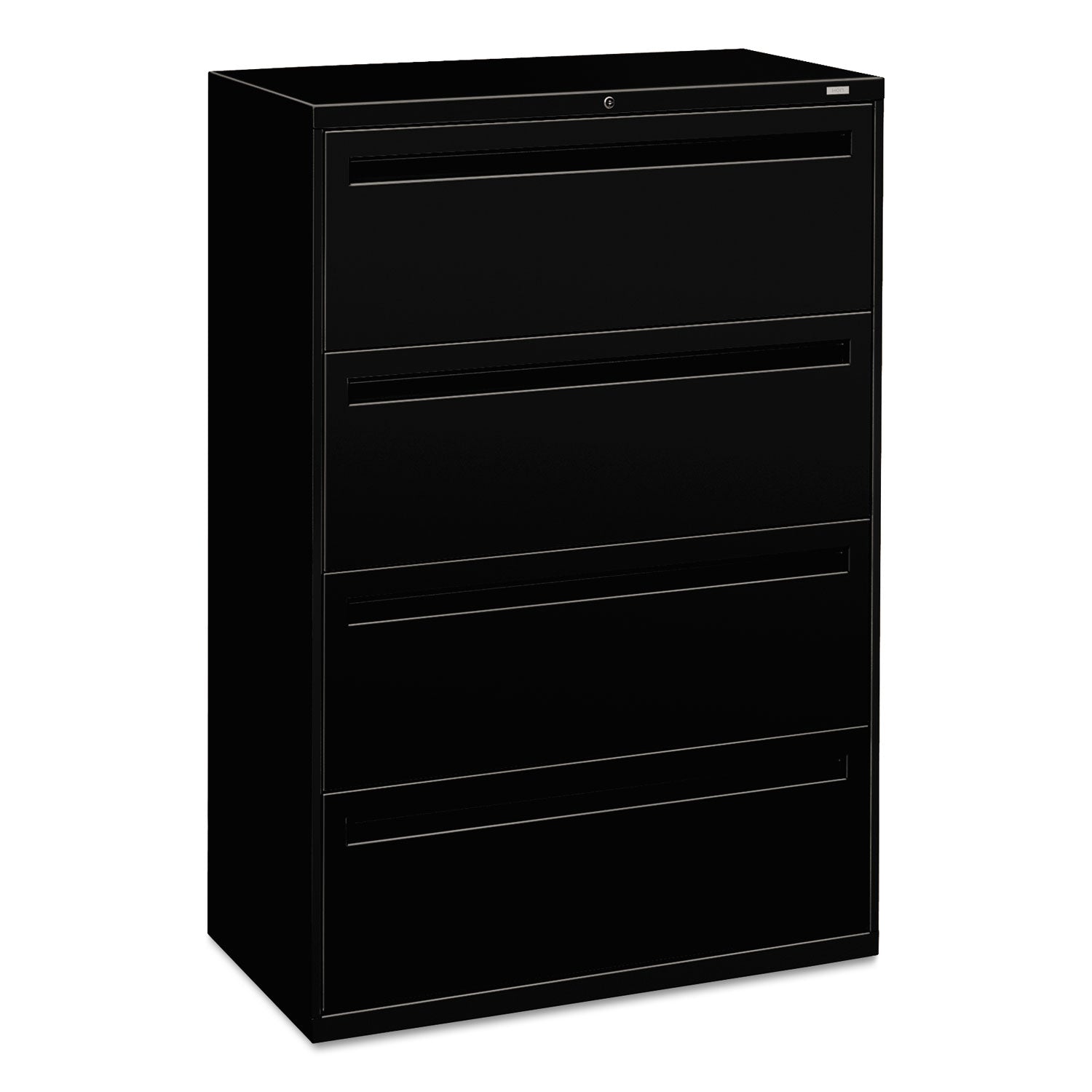 Brigade 700 Series Lateral File, 4 Legal/Letter-Size File Drawers, Black, 36" x 18" x 52.5