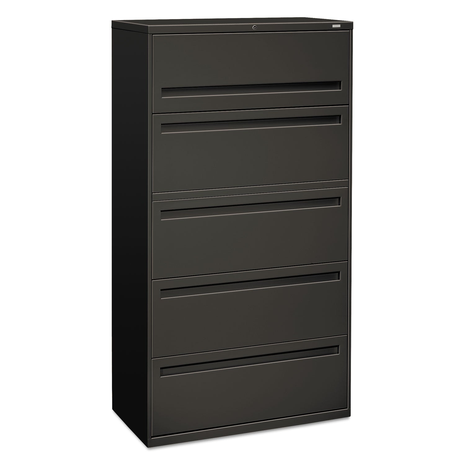 Brigade 700 Series Lateral File, 4 Legal/Letter-Size File Drawers, 1 File Shelf, 1 Post Shelf, Charcoal, 36" x 18" x 64.25 - 