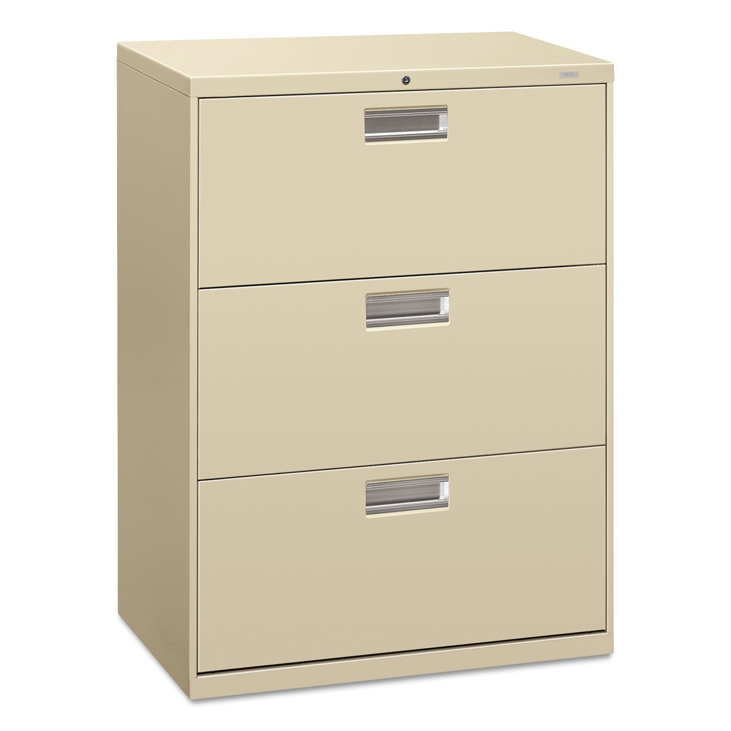 Brigade 600 Series Lateral File, 3 Legal/Letter-Size File Drawers, Putty, 30" x 18" x 39.13