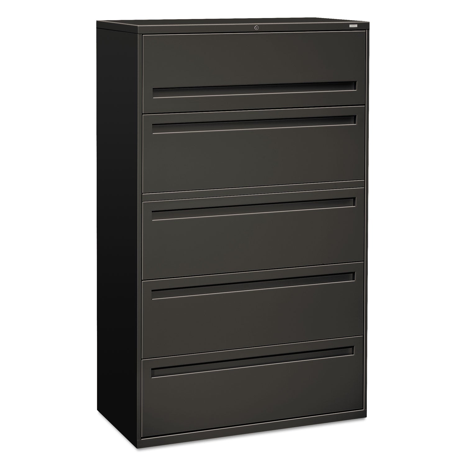 Brigade 700 Series Lateral File, 4 Legal/Letter-Size File Drawers, 1 File Shelf, 1 Post Shelf, Charcoal, 42" x 18" x 64.25 - 