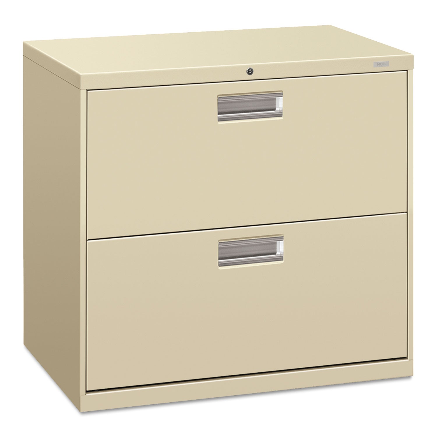 Brigade 600 Series Lateral File, 2 Legal/Letter-Size File Drawers, Putty, 30" x 18" x 28 - 