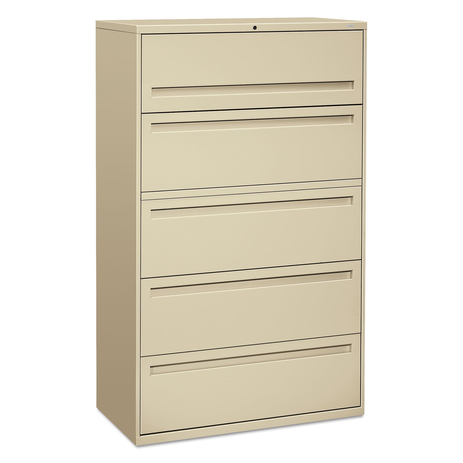 Brigade 700 Series Lateral File, 4 Legal/Letter-Size File Drawers, 1 File Shelf, 1 Post Shelf, Putty, 42" x 18" x 64.25 - 