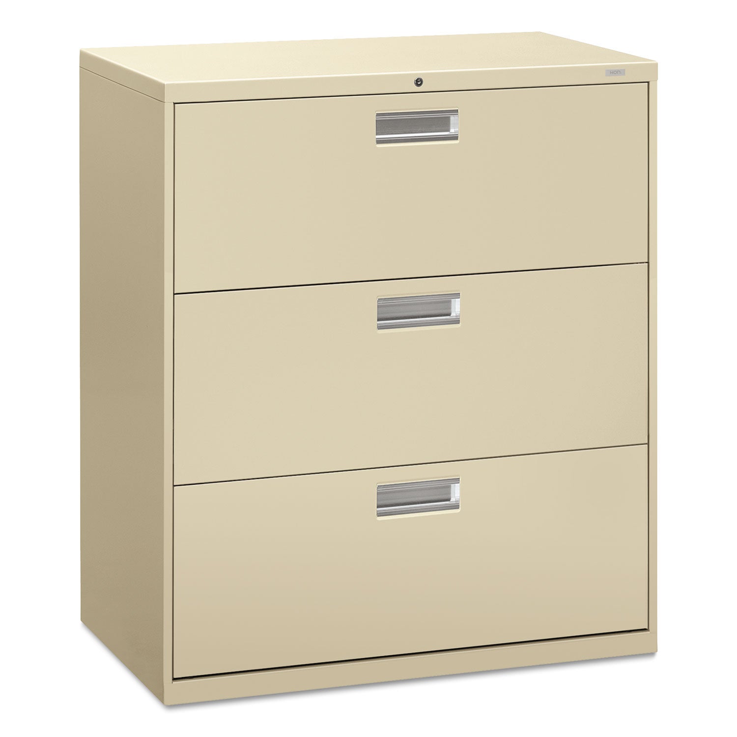 Brigade 600 Series Lateral File, 3 Legal/Letter-Size File Drawers, Putty, 36" x 18" x 39.13 - 