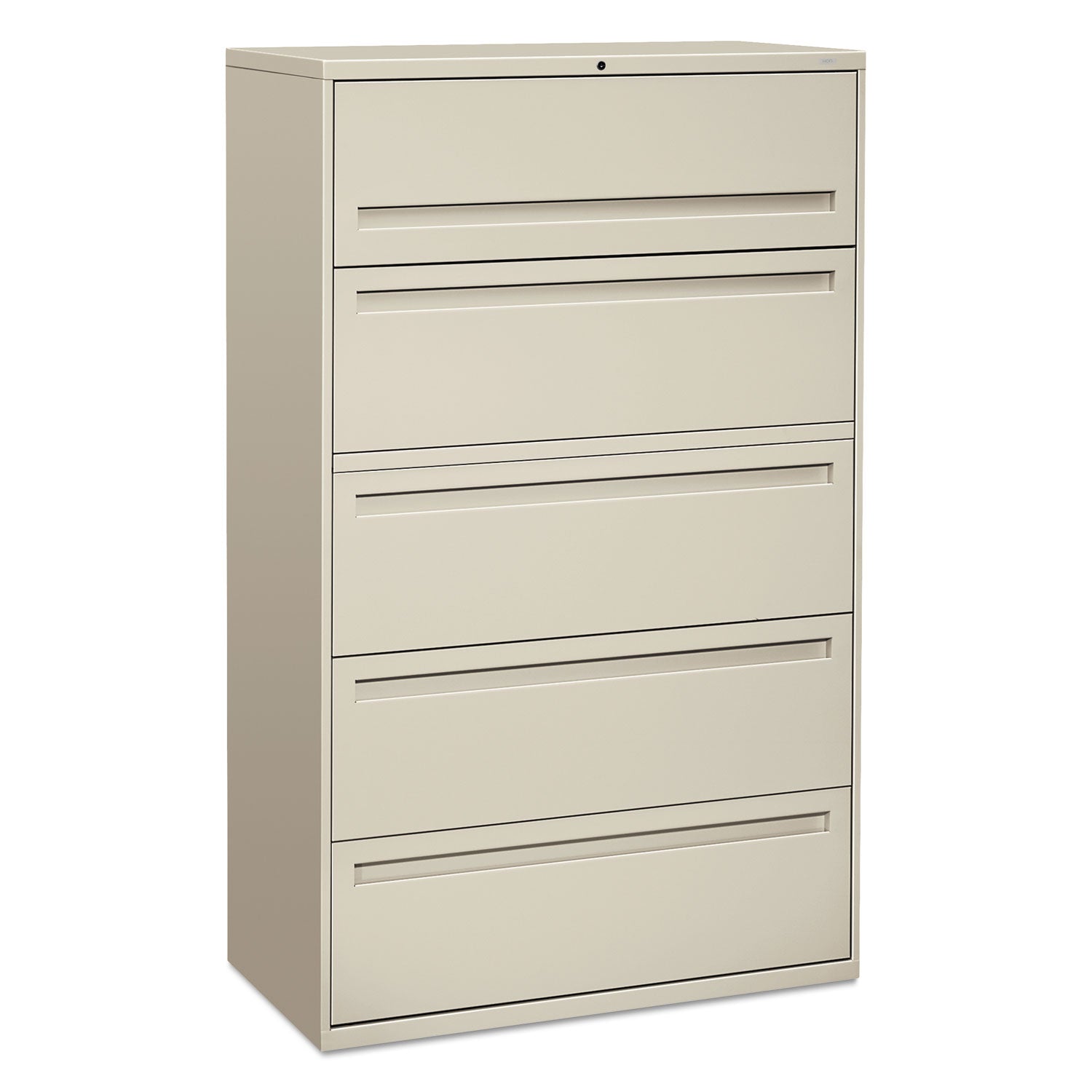 Brigade 700 Series Lateral File, 4 Legal/Letter-Size File Drawers, 1 File Shelf, 1 Post Shelf, Light Gray, 42" x 18" x 64.25