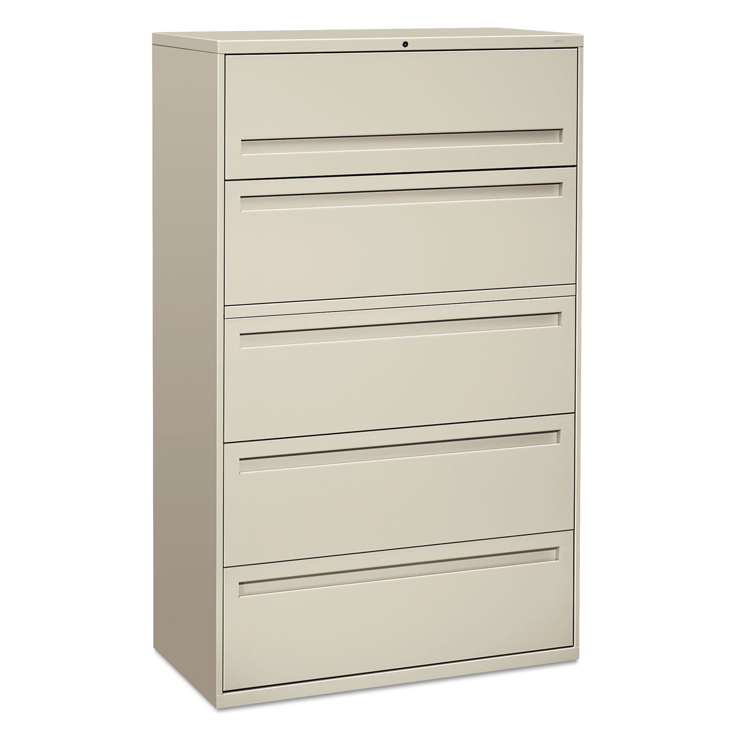 Brigade 700 Series Lateral File, 4 Legal/Letter-Size File Drawers, 1 File Shelf, 1 Post Shelf, Light Gray, 42" x 18" x 64.25 - 