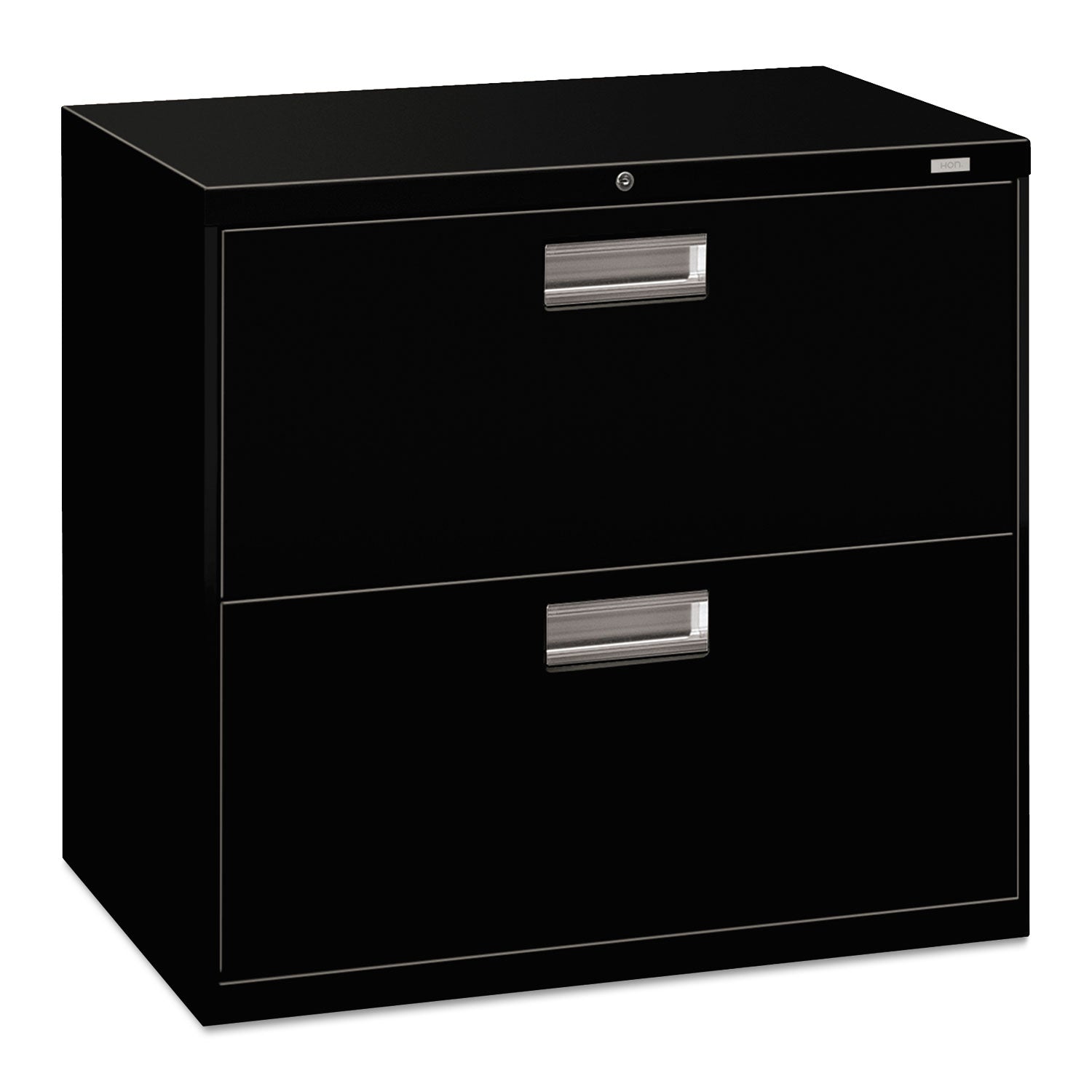 Brigade 600 Series Lateral File, 2 Legal/Letter-Size File Drawers, Black, 30" x 18" x 28 - 