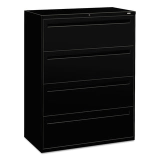 Brigade 700 Series Lateral File, 4 Legal/Letter-Size File Drawers, Black, 42" x 18" x 52.5 - 