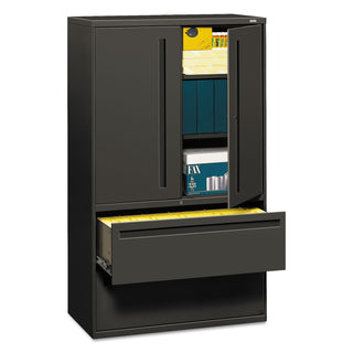 Brigade 700 Series Lateral File, Three-Shelf Enclosed Storage, 2 Legal/Letter-Size File Drawers, Charcoal, 42" x 18" x 64.25 - 